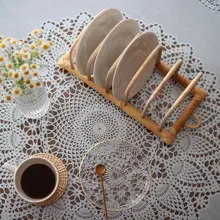 便利なバンブー製皿立て【キッチン収納・水切りラック・高級感あり】
