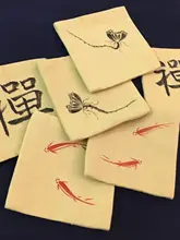 手描きの禅スタイル茶席マット【天然コットン麻・カップマット】（セットアップ対応）