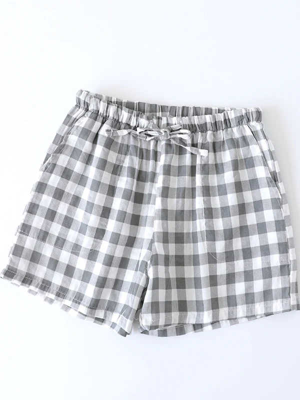 吸汗性に優れたコットンショートパンツ：チェック柄の夏用ルームウェア選びの実証