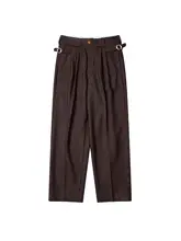 ツイードウールのパンツ【復古風・ダブルプリーツ・マルチスタイル対応】（セットアップ対応）