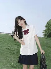 女子用 白シャツ 短袖 夏用【学院風・JK制服・卒業式・クラス服】