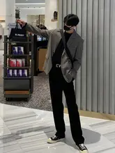 メンズ 春秋用カジュアルワイドパンツ【スリムフィット・直筒デザイン・多用途】