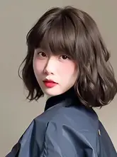 リアルなブラックブラウンショートカールウィッグ【ラディカルスタイル・フルヘッドセット】