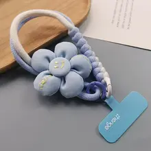 多機能なショートスマホストラップ【個性的なサンフラワーデザイン・コットン編み・耐久性と快適さ】