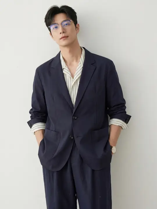 ビジネスカジュアル メンズ軽量スーツジャケット【快適素材・通気性良好・シンプルデザイン】