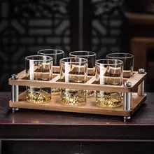 高級二両白酒グラス【ガラス製・メモリ付き・焼酎・黄酒用】