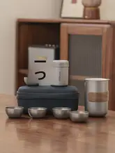純チタン製 アウトドア用ティーセット【携帯式ティーポット・キャンプ用】