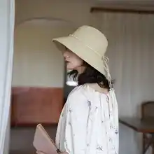 パール装飾付き大つば草帽子【UVカット・通気性・夏用・アウトドア】