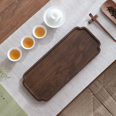 TAO | 胡桃木製の茶盤【シンプルデザイン・家庭用・功夫茶具対応】