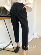 高級感のあるクラシックデザイン 秋冬用 ウール製ハイウエストストレートパンツ【細身・フィット】
