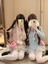 可愛いデザインの秋冬用ロリータ風コート【あたたかい・ケーキウサギ・ふわふわ】