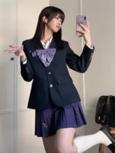 三粒ボタンのウエストシェイプジャケット【日本風JK制服・夏用・和風デザイン】（セットアップ対応）