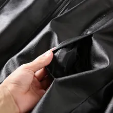 極上の柔らかさのエコ超繊維レザー 秋冬用 メンズ バイクジャケット【裏地フリース・ボンバージャケット風・スタイリッシュ】