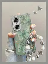 カメラレンズ保護付き Huawei Honor 60用スマホケース【フルカバー・防落落・軽やかなメッシュ素材・緑系・蝶々デザイン】