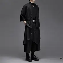 9分丈 ワイドパンツ ユニセックス フェイクレイヤード ストレート ヴィンテージ チャイナテイスト 山スタイル「RFDRFD」