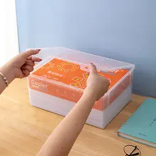 A4用ファイル収納ボックス【透明・オフィス・家庭用・書類整理用】