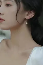 14Kゴールドコーティング 珍珠イヤリング【女性用・長款・耳栓型・インスタ映え】