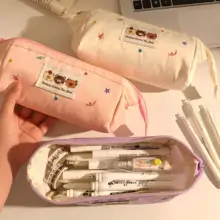 可愛らしいクマのペンケース【高容積・日本風・女子向け文房具】
