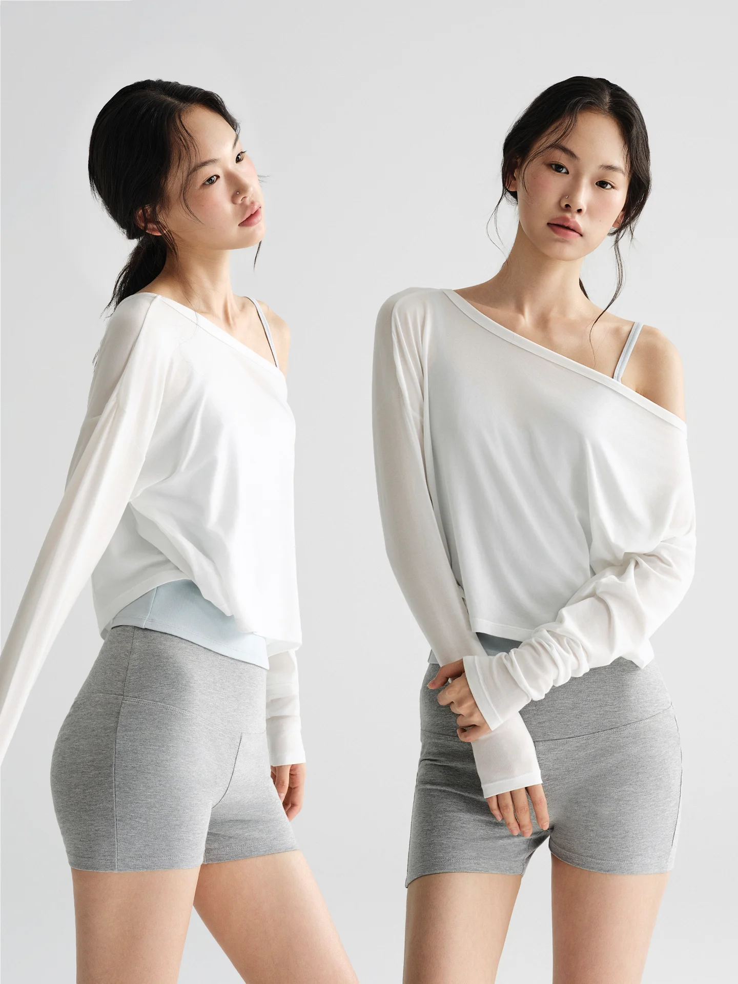 オフショルダー長袖Tシャツ：涼感と日焼け防止の実用性を検証