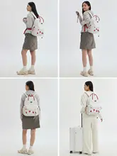 高級感ある花柄装飾のリュックサック【軽量・学生用・デイリーバッグ】