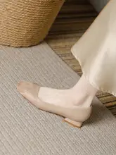 快適な低ヒールシンプルパンプス【春秋用・レトロデザイン・スクエアトゥ】