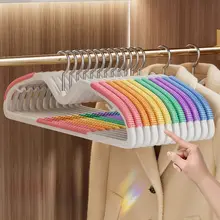 短 neck ハンガー 【省スペース・無痕設計・肩崩れ防止・ステンレス製】