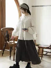レトロデザインの半年丈フレアスカート【高腰・Aライン・ドレープ仕上げ】（セットアップ対応）