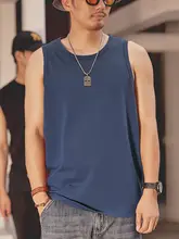 シンプルな無地デザインのメンズノースリーブTシャツ【夏用・アウトドア・カジュアル】