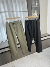 復古風パフストライプデザイン メンズカジュアルパンツ【秋用・ゆったりシルエット】