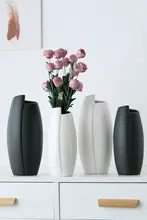 北欧風 陶器製 フラワーベース【シンプルデザイン・乾燥花や生花用・テーブルデコレーション】