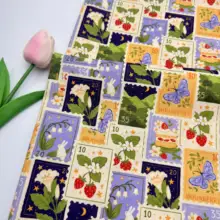 パッチワークストロベリーデザインのハンドメイドコットンシャツ【個性的なパッケージデザイン】