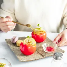 和風レトロ陶器製ストライプデザインの四角いプレート【洋食用・ステーキ・刺身・寿司・冷菜】