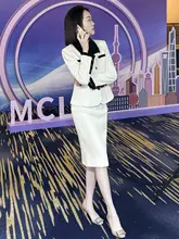 春季用 ビジネスエレガンス女性用ジャケットスカート【白色・OLスタイル】（セットアップ対応）