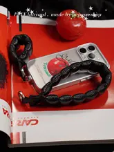 papapashop 高級レザー製 小型ファッション スマホ用ストラップ・キーホルダー