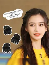 黒いミニヘアクリップ【夏用・王女風・前髪用・極上の柔らかさ】