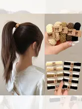 高級感のあるカラフルな高馬尾ヘアゴム【コーヒー色・耐久性あり・頭飾り】