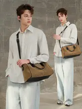 通勤に最適！真皮の枕型バッグ【男性用・ショルダー・斜め掛け・手提げ】