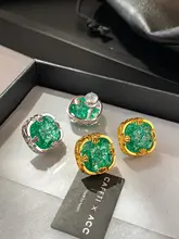 金属製シルバーカラー・グリーンアイスクリスタル宝石ジルコニアピアス【高級感あるデザイン】