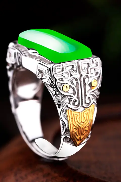 925シルバー製 ストーン用リング【角型・空托・蜜蝋・ターコイズ対応】