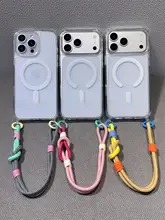透明マグネットワイヤレス充電対応 ウェアラブル携帯ストラップ【iPhone対応・柔軟な保護ケース】