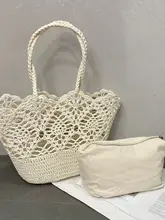 手作り編みのオープントートバッグ【ビーチ用・大容量・シングルショルダー】