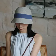上質和紙草製のマリンハット【フェミニン・日除け・夏用】