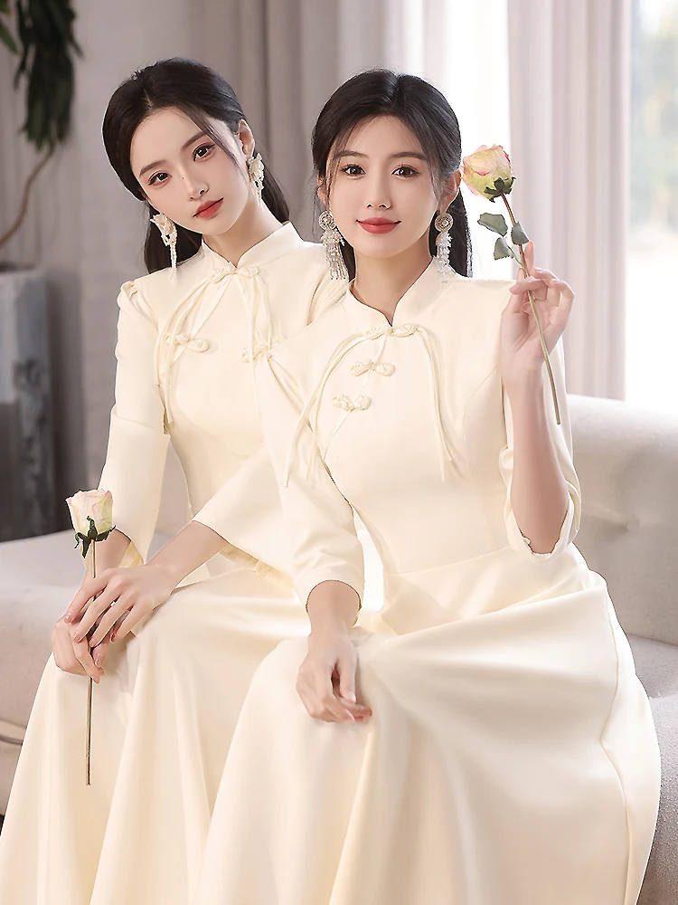 結婚式ゲストワンピース シャンパンブライドメイドドレス 2025 新スタイルの実際の使い方