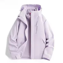 秋冬用防風防水ジャケット【女性用・三合一・取り外し可能・アウトドア用・カップル登山服】