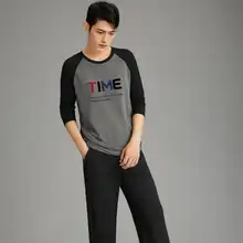 メンズ長袖パジャマ【春秋用・薄手・ルームウェア・外出可能】（セットアップ対応）