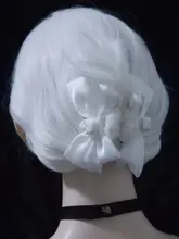 手作りスカルバンスクリップ【リボン付き・ブラックゴシック・ホワイト】