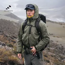 軽量防水ハードシェル登山ジャケット【男性用・アウトドア・日帰りハイキング対応】