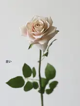 白色のローズ造花【直径小・一枝・インテリア装飾・フォトプロップス】