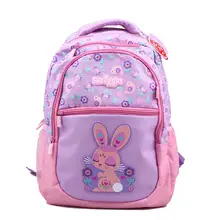 学校に最適！ピンクのウサギデザインの学生用リュックサック【文房具入れ・ダブルショルダー】（セットアップ対応）
