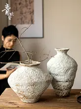 花瓶 手作り 粗陶器 ヴィンテージ 禅意 花挿し器